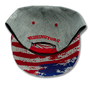 Washington DC Snapback Embroidered Baseball Cap Grey/Red