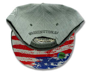 Washington DC Snapback Embroidered Baseball Cap Grey/Charcoal