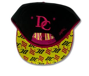 Washington DC Snap Back Embroidered Baseball Cap Black/Pink