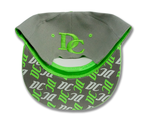 Washington DC Snapback Embroidered Baseball Cap Charcoal/Lime Green