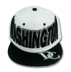 Washington DC Snapback Embroidered Baseball Cap White/Black