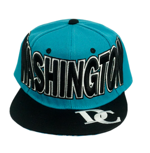 Washington DC Snapback Embroidered Baseball Cap Turquoise