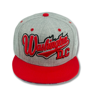 Washington DC Snapback Embroidered Baseball Cap Grey/Red