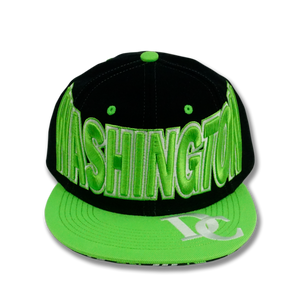 Washington DC Snapback Embroidered Baseball Cap Black/Lime