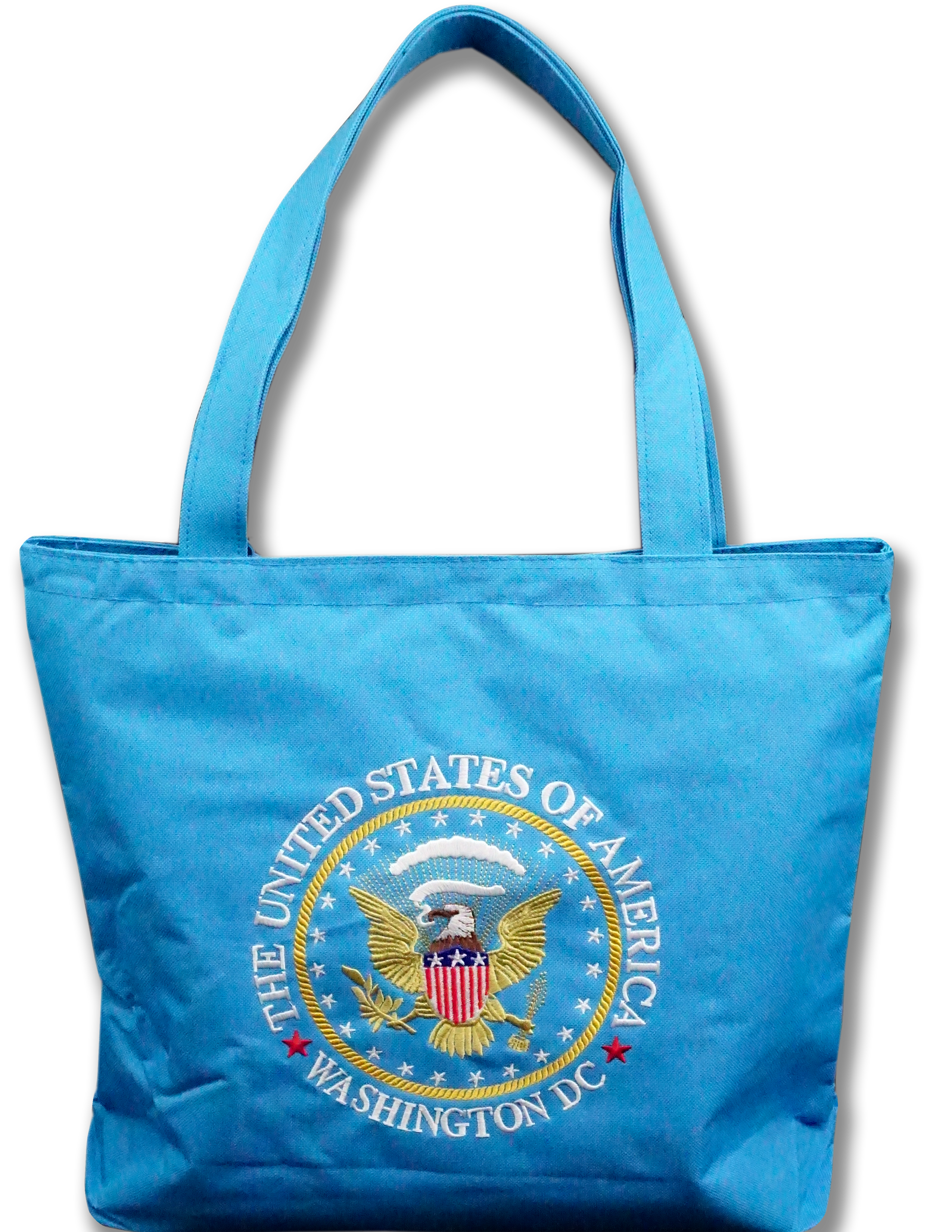 Washington DC with The Great Seal Shoulder Tote Bag Blue
