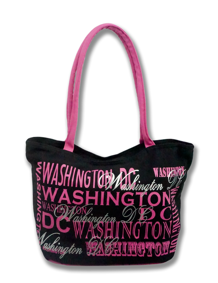 Washington DC Shoulder Bag Black/Fuchsia