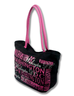 Washington DC Shoulder Bag Black/Fuchsia