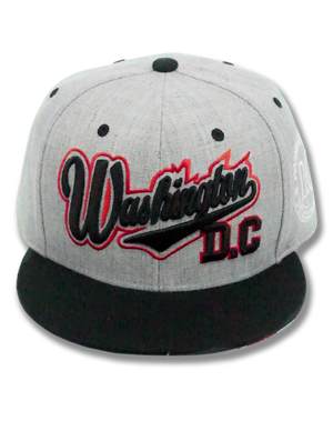 Washington DC Snapback Embroidered Baseball Cap Charcoal/Black