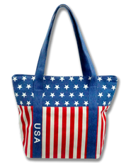 USA Flag Canvas Tote Bag