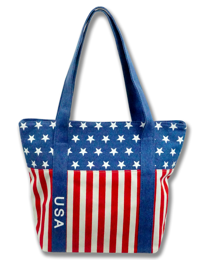 USA Flag Canvas Tote Bag