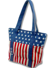USA Flag Canvas Tote Bag