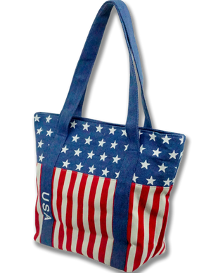 USA Flag Canvas Tote Bag