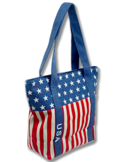 USA Flag Canvas Tote Bag