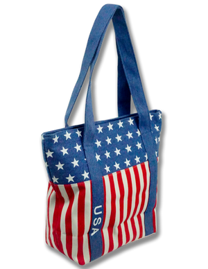 USA Flag Canvas Tote Bag