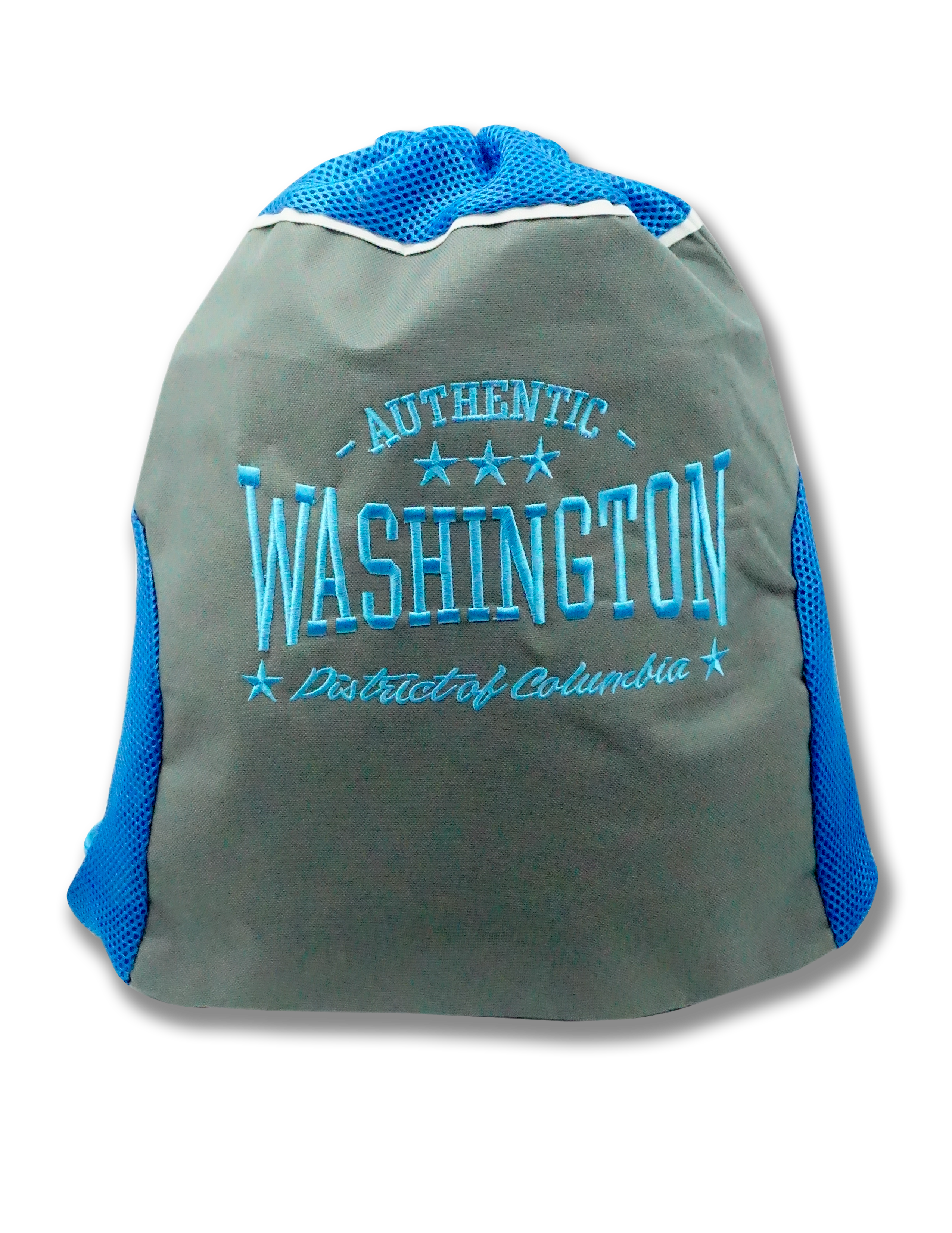 Authentic Washington DC Drawstring Bag Charcoal/Turquoise