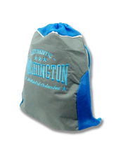 Authentic Washington DC Drawstring Bag Charcoal/Turquoise