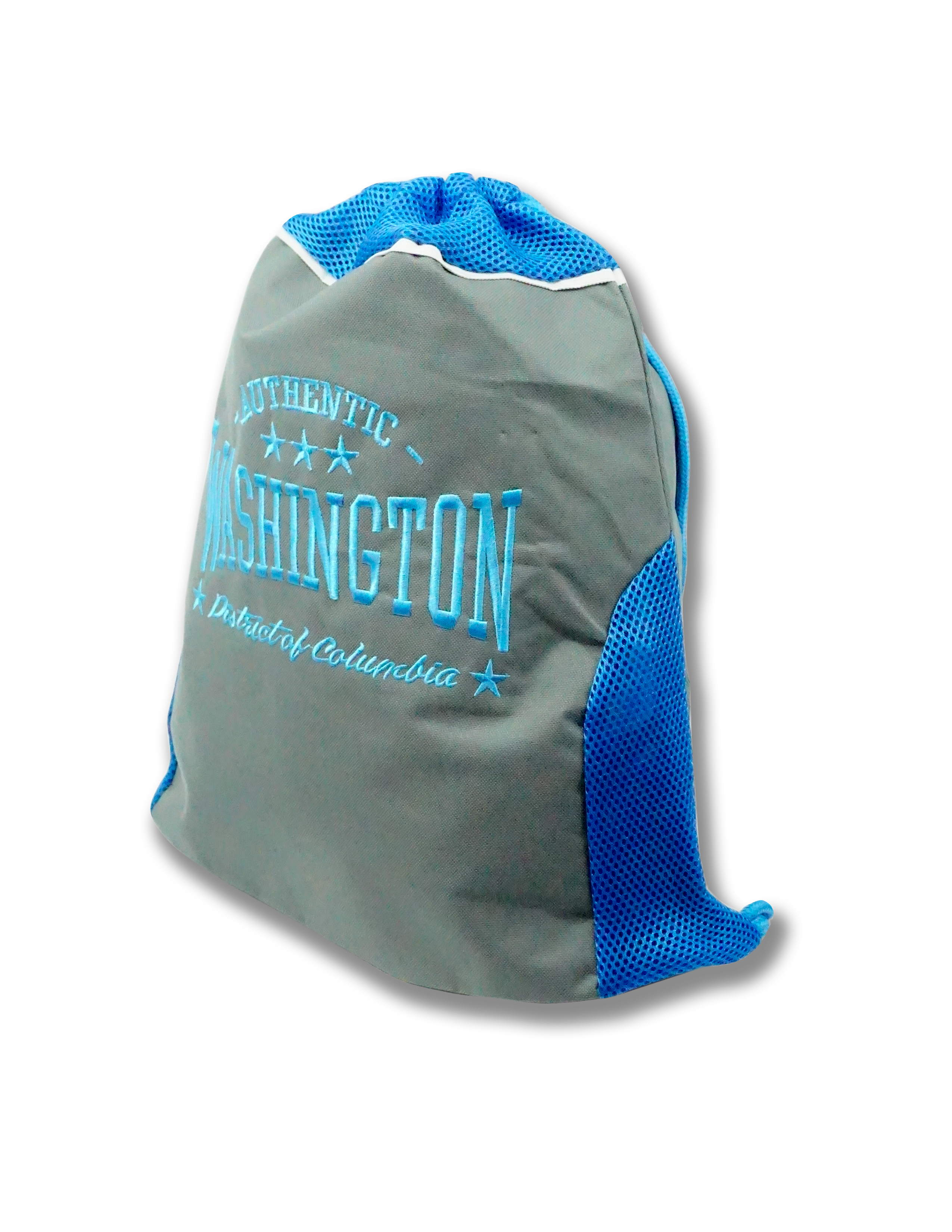 Authentic Washington DC Drawstring Bag Charcoal/Turquoise