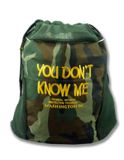 You Don't Know Me Embroidered Drawstring Bag Camouflager
