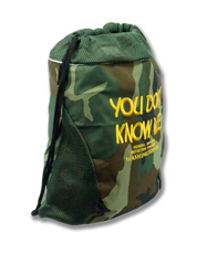 You Don't Know Me Embroidered Drawstring Bag Camouflager
