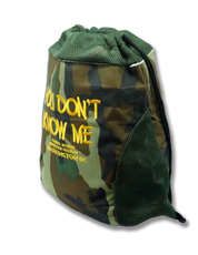 You Don't Know Me Embroidered Drawstring Bag Camouflager