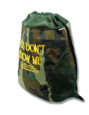 You Don't Know Me Embroidered Drawstring Bag Camouflager