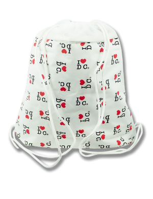 I Heart DC Drawstring Bag Milky White