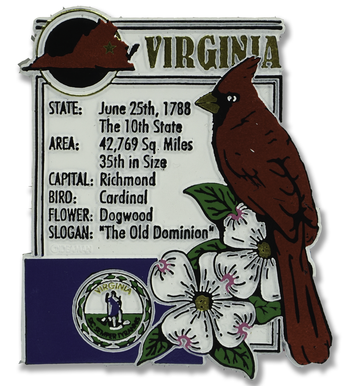 Virginia The Old Dominion State Montage Fridge Magnet