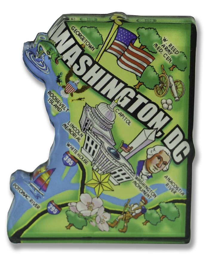 Washington D.C state map magnet