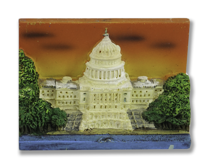 US capitol under the sunset ceramic magnet