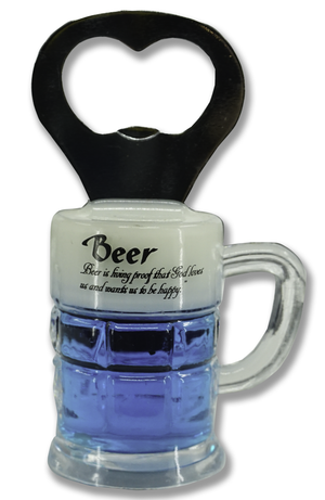 Beer Mug Bottle Opener Magnet