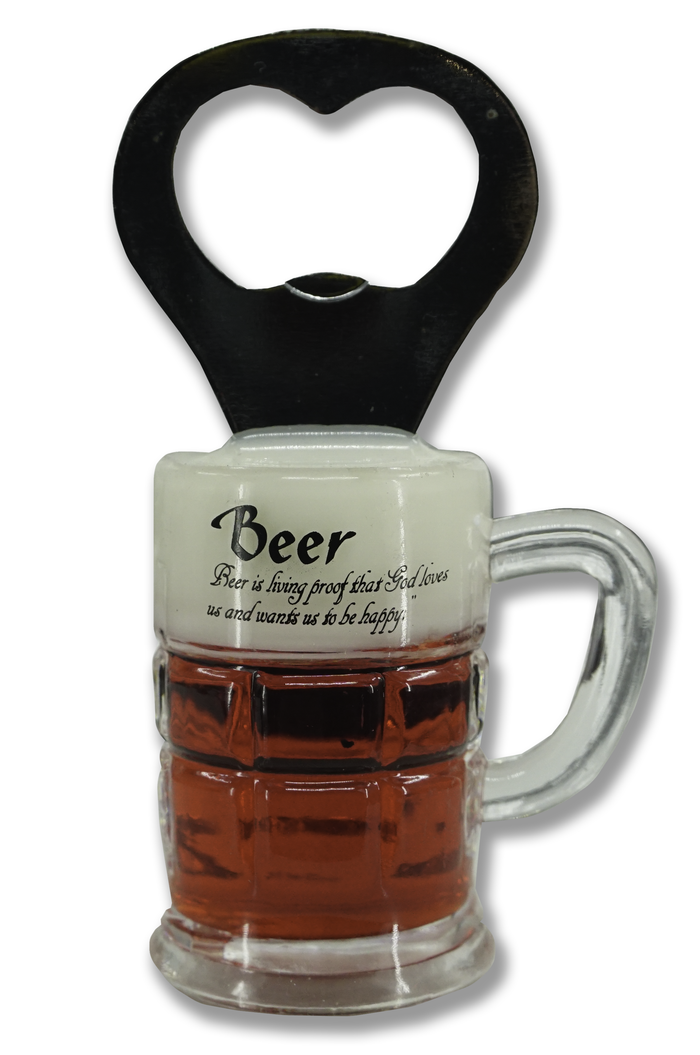 Beer Mug Bottle Opener Magnet