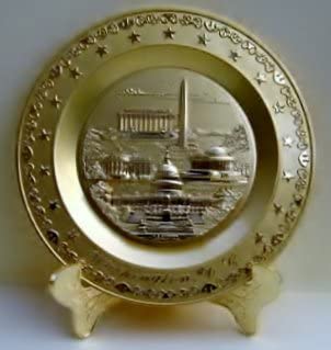 National Mall Gold Plate with Stand- Washington DC Souvenirs