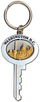 Washington DC Landmarks Key Shaped Swivel Key Chain Washington DC Souvenirs