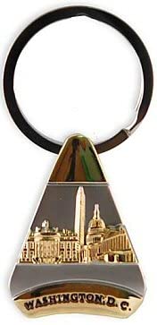 Washington DC Landmarks Gold Triangle Key Chain, Washington D.C. Souvenirs