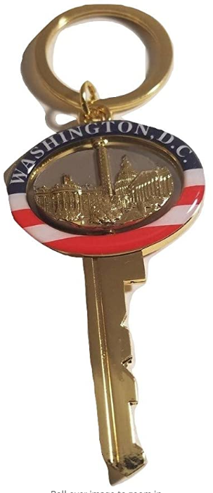 Key Shaped Swivel Key Chain Washington DC Souvenirs