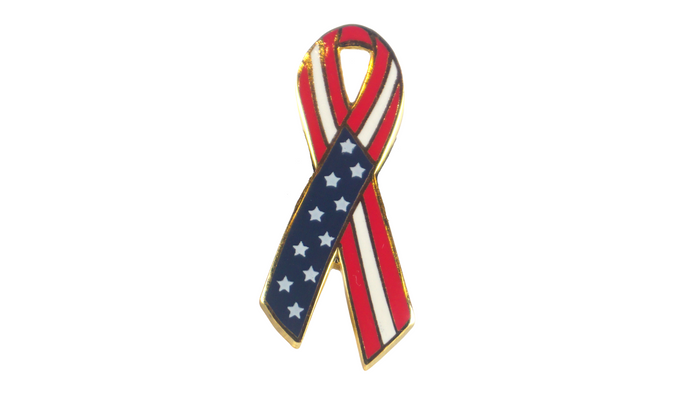 USA Flag Ribbon Lapel Pin