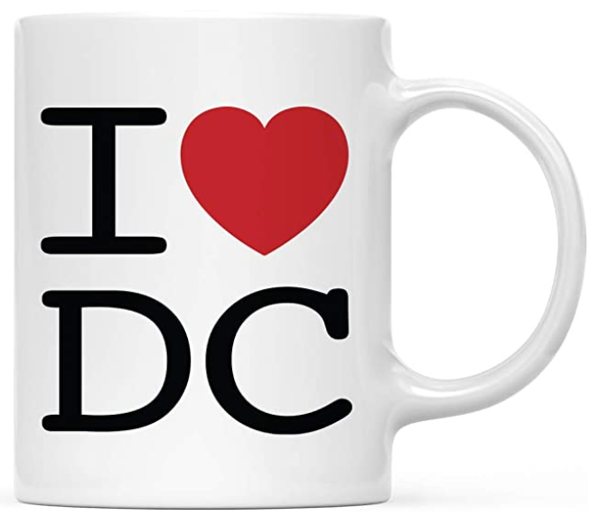 Coffee Mug I Heart DC 11 oz Include gift Box