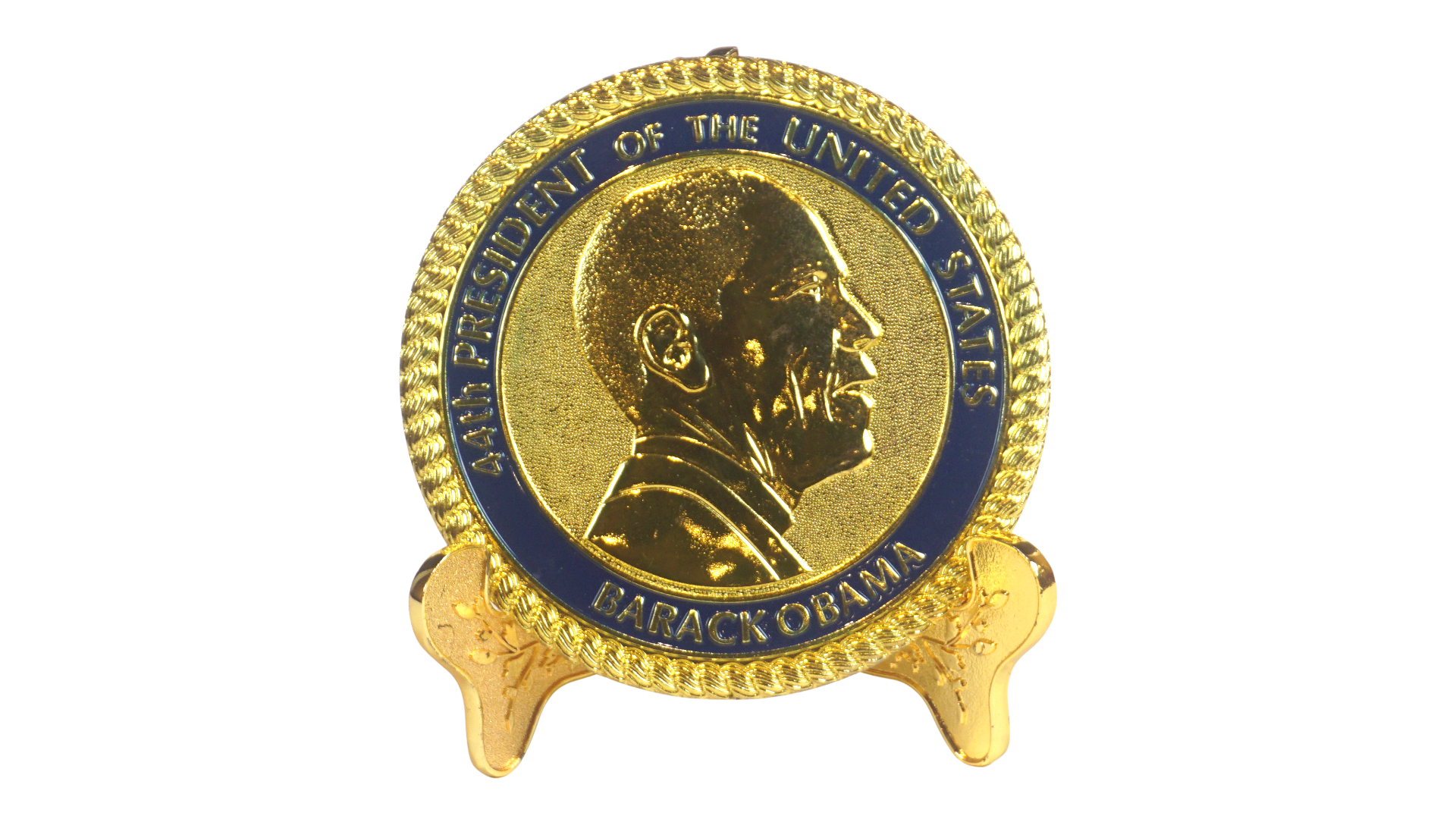 44th President Obama 4" Gold Metal Plate