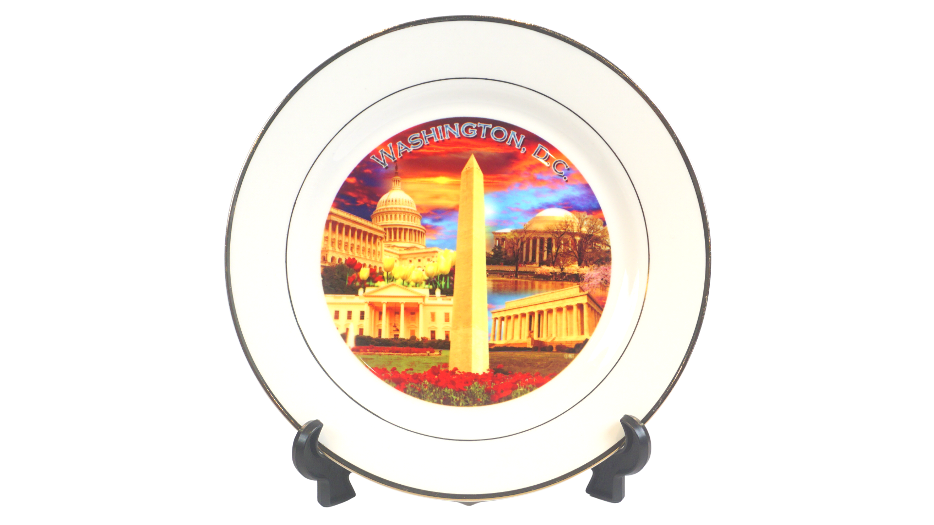 Washington DC Sunset Panorama Plate 8"