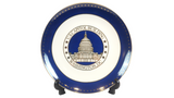 Blue Washington D.C. US Capitol Porcelain Plate w/Stand 8"