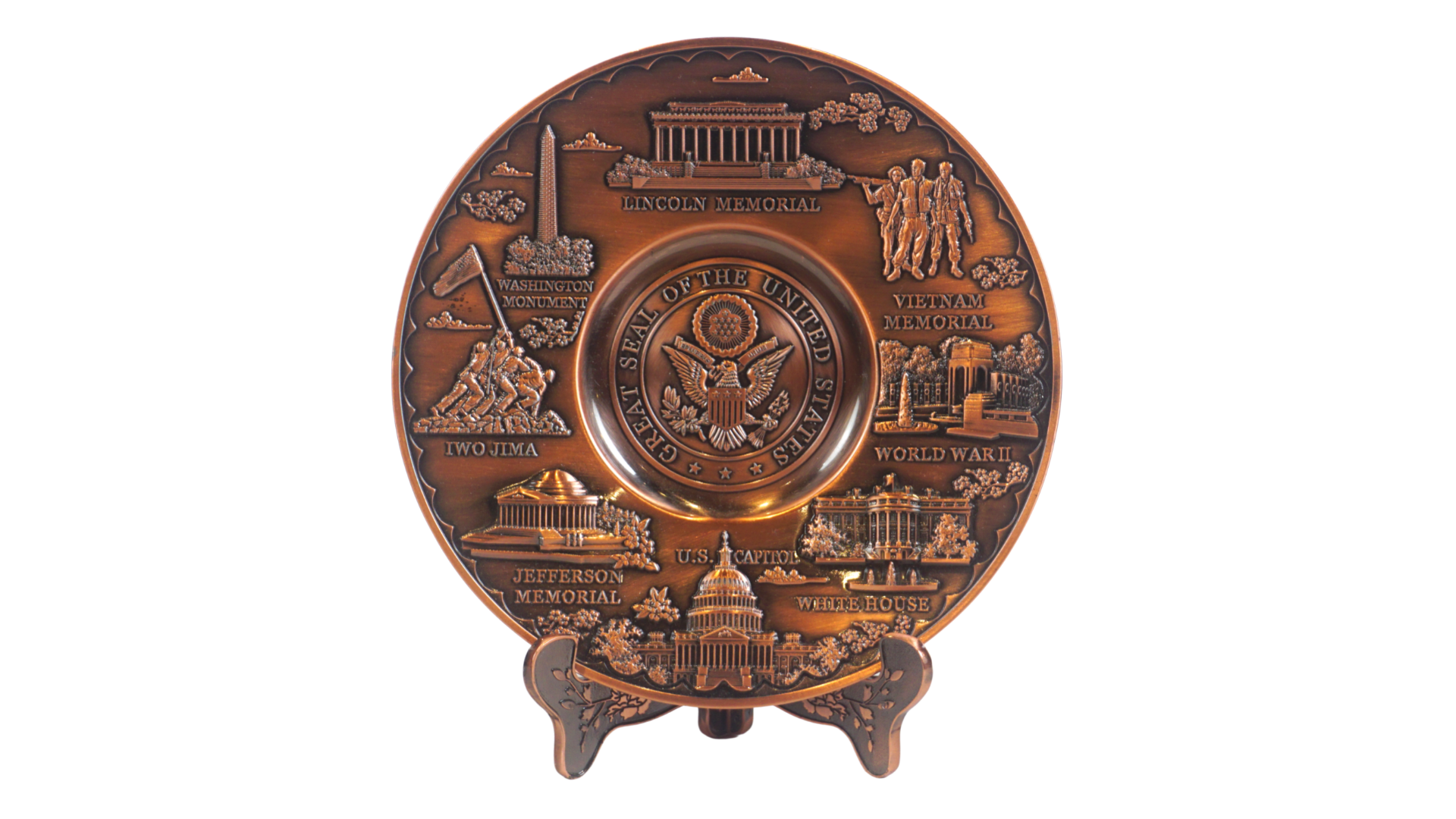 Large Washington D.C Panorama/Seal Copper Metal Plate 6.5"