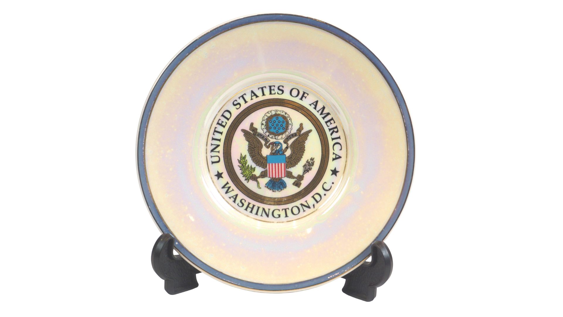 Washington D.C. Pearl Seal Chokin Plate w/Stand 6.25"