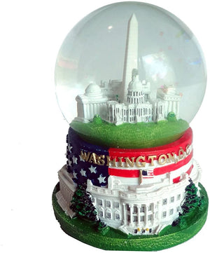 Famous Buildings of Washington, D.C. Snow globe with Flag