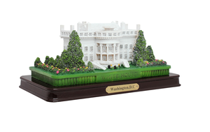 White House Desk Statue on Wood Base