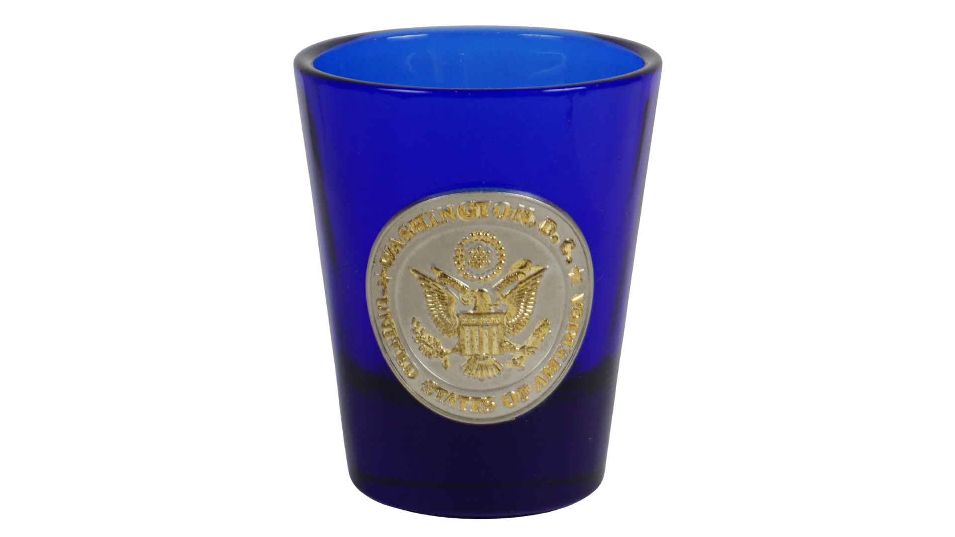 Shotglass  seal cobalt blue