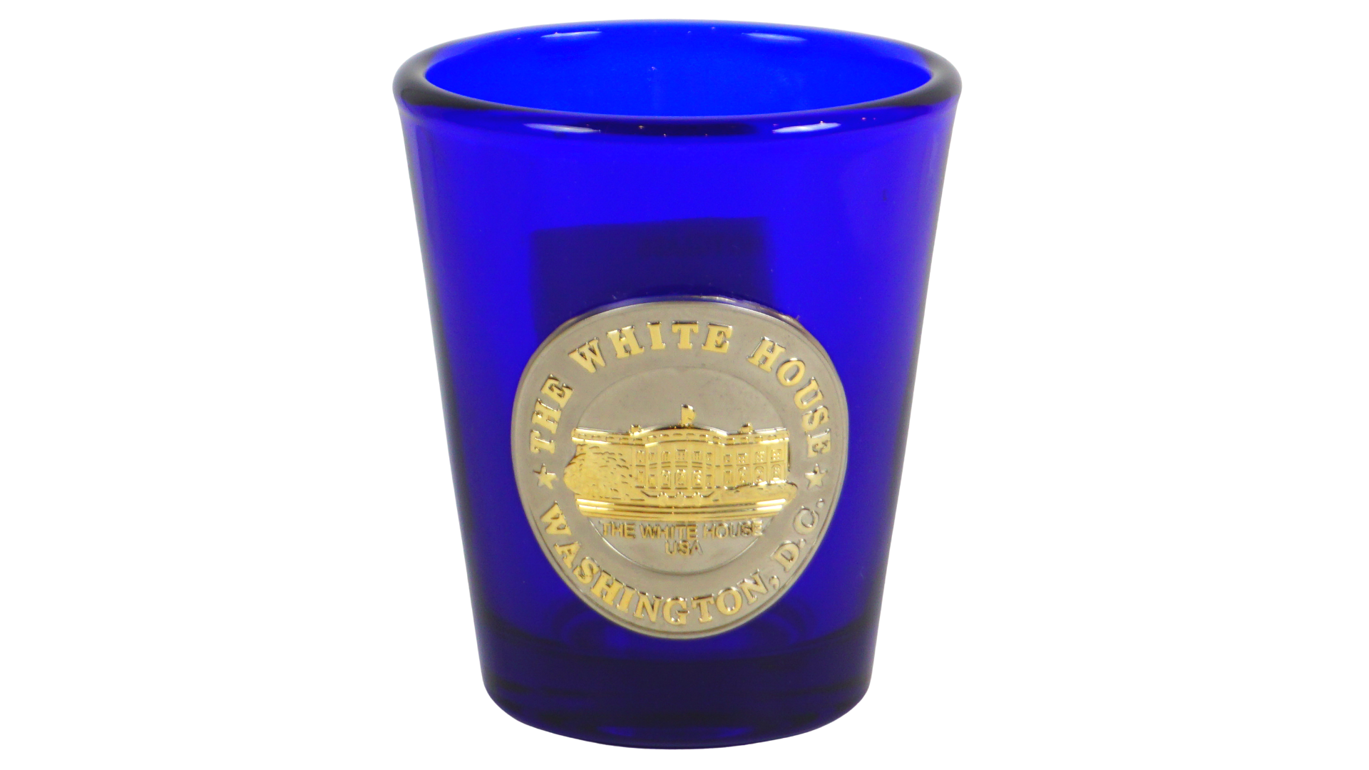 Shot Glass White House Silver Gold