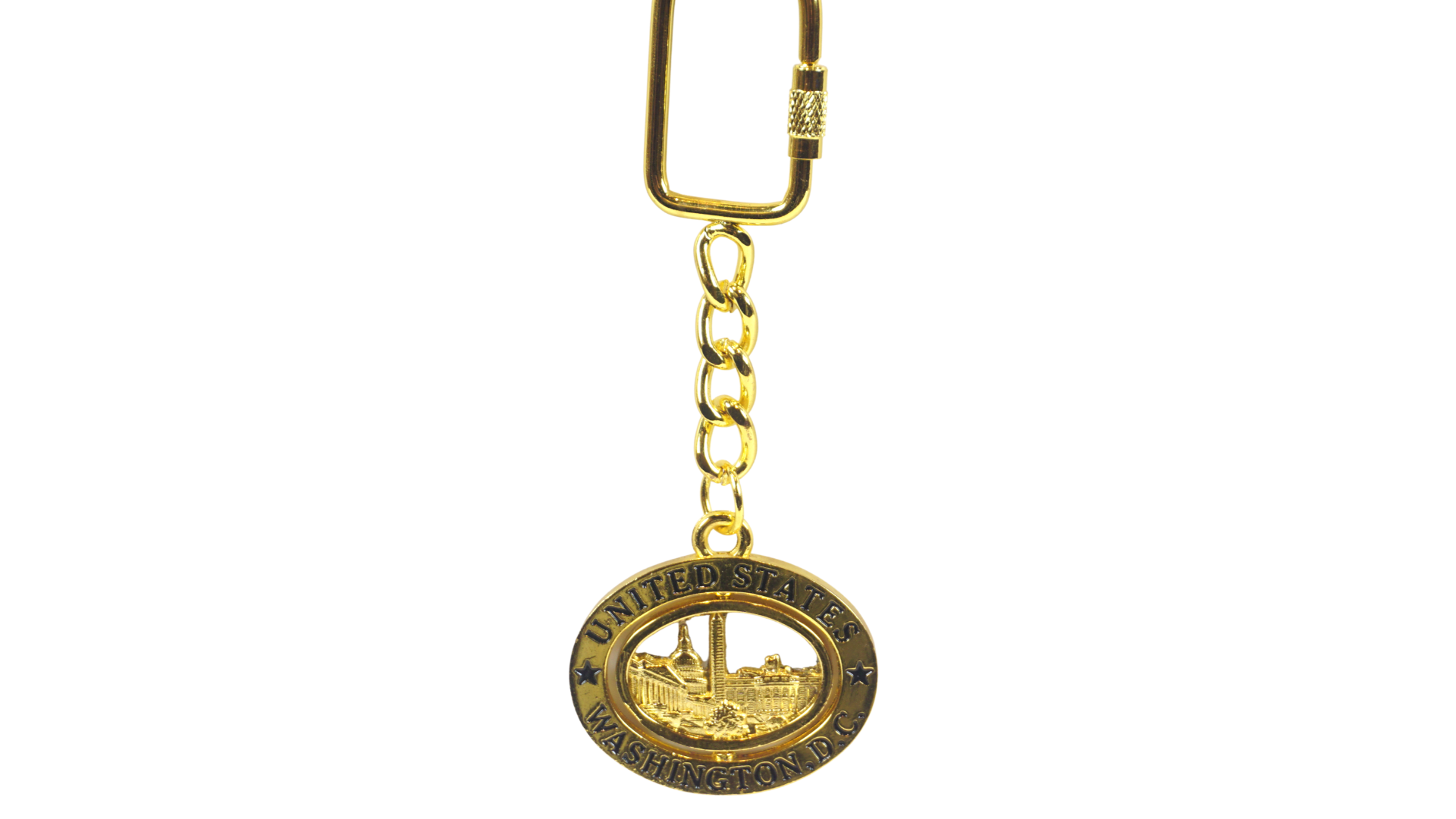 Washington, DC Panoramic View Gold Keychain