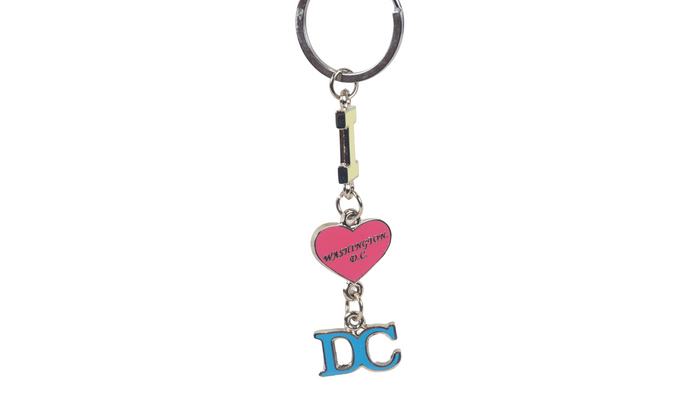 I Heart D.C Key Chain Silver