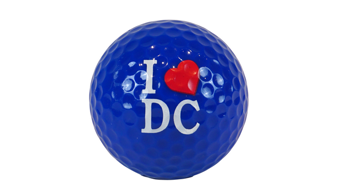 I heart DC Blue Golf Ball