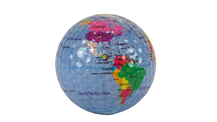 World Map Golf Ball